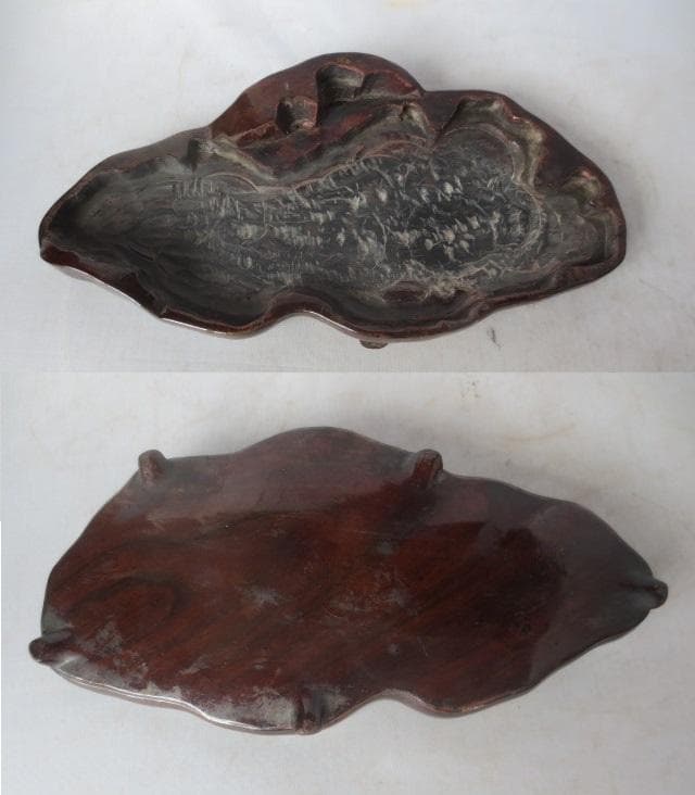 R7/05/29-1　　霊壁石　時代石　水石　盆石　遠山石　幅18センチ