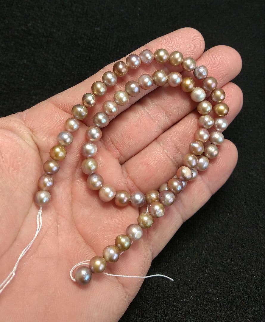 淡水パール《桜ピンク》連材《３本セット》