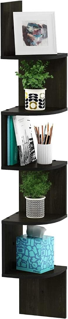 エスプレッソ コーナーシェルフ 壁掛け 5段 ロッシ