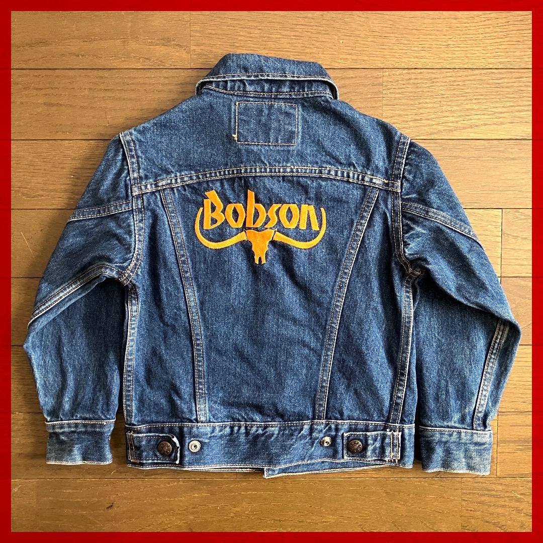 超レア】BOBSON ボブソン キッズ デニムジャケット Gジャン 刺繍入り