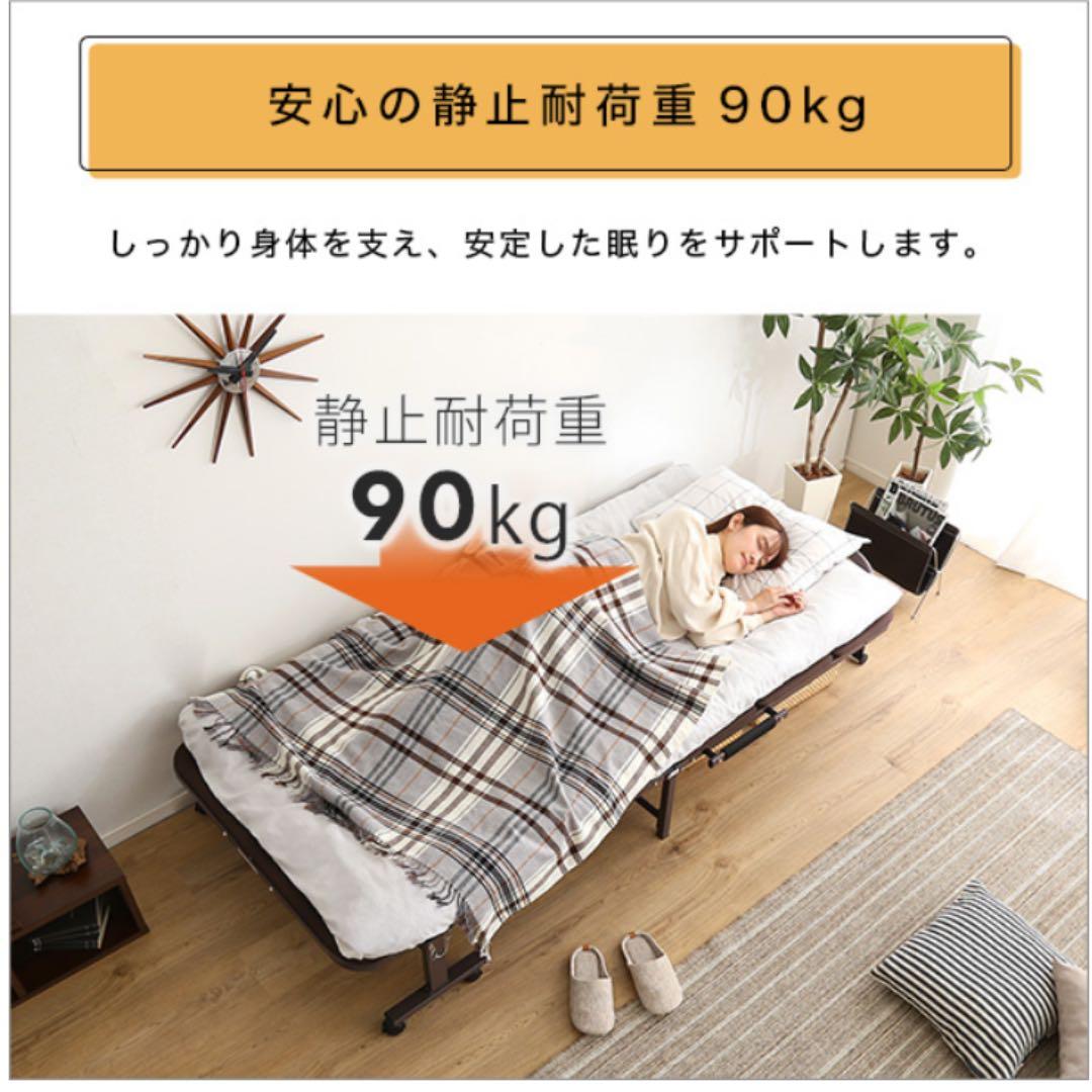 人気商品!!折り畳みパイプベッド ブラウン 折りたたみ コンパクト 布団干し