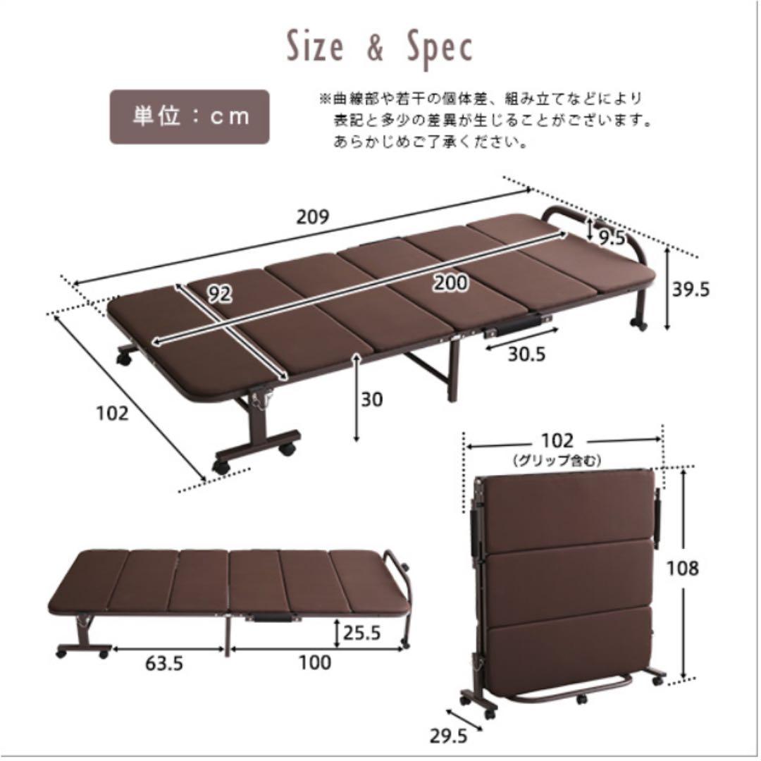人気商品!!折り畳みパイプベッド ブラウン 折りたたみ コンパクト 布団干し