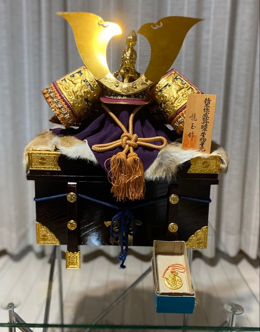 五月人形 兜飾り 龍玉作 木箱・箱付き 端午の節句