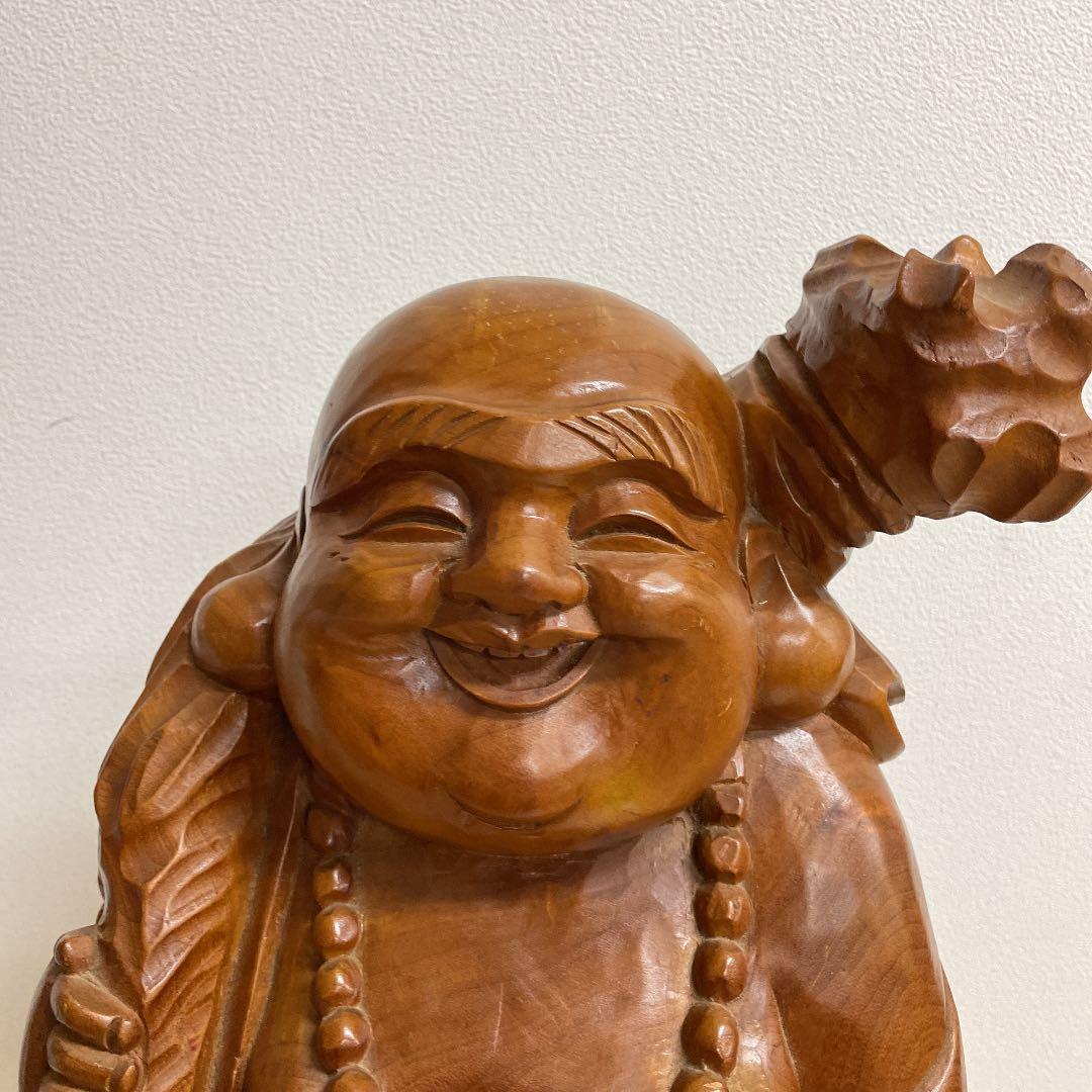 木彫りほていさん　一刀彫　布袋尊像
