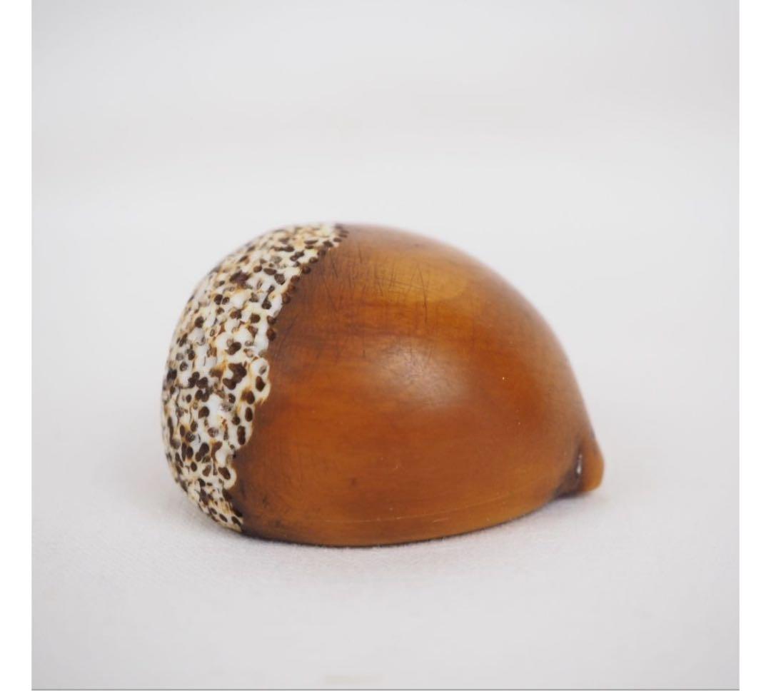 送料無料 時代物　栗根付　秀逸作