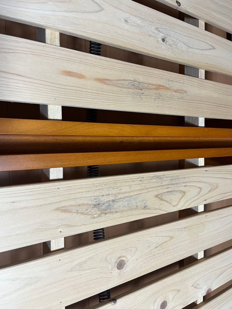 中居木工　折りたたみひのきスノコベッド ワイドシングルとダブル　直接引取限定