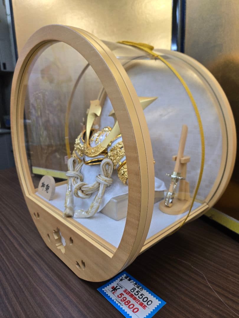 【展示品限り】五月人形　兜　鍬形　ケース飾り　※閉店セール　K9