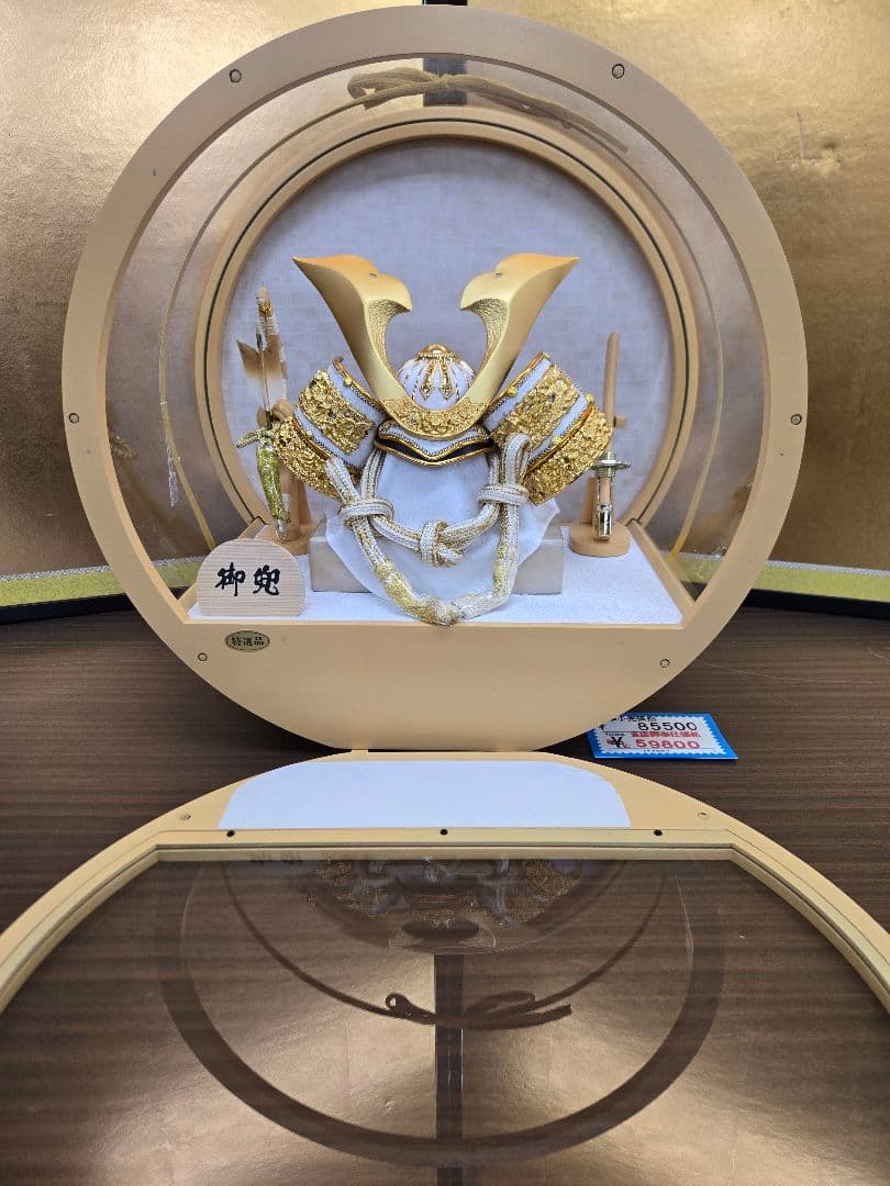 【展示品限り】五月人形　兜　鍬形　ケース飾り　※閉店セール　K9