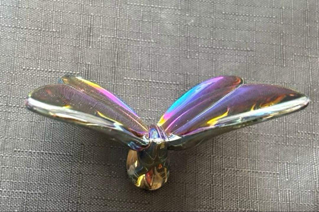 Baccarat バカラ　スカラベブルー蝶の置物