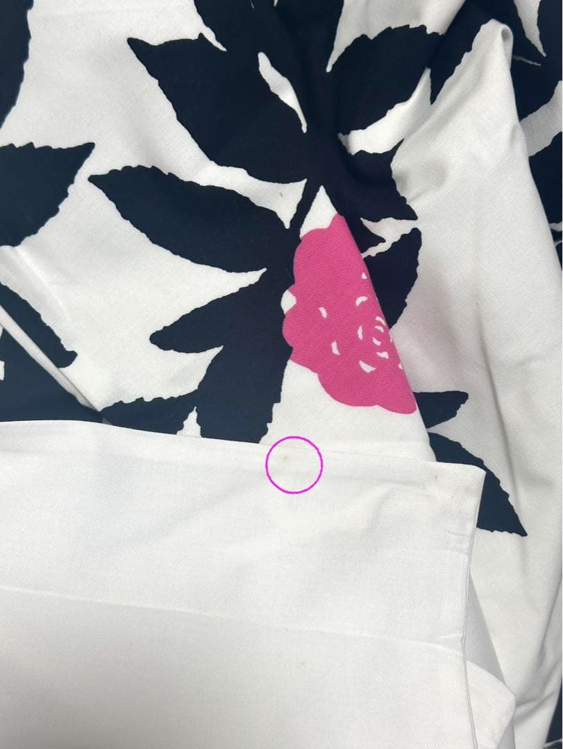 ①未使用品マリメッコ☆ルースプーDLダブルサイズ布団カバー紺ネイビーピンク色