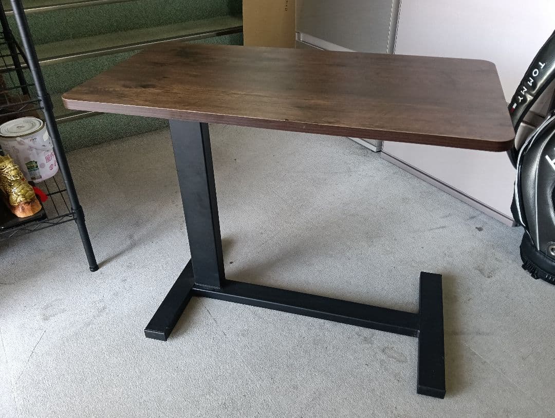 ダークブラウン サイドテーブル T字型