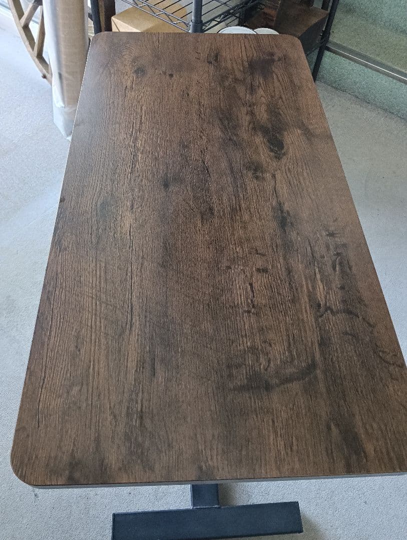 ダークブラウン サイドテーブル T字型