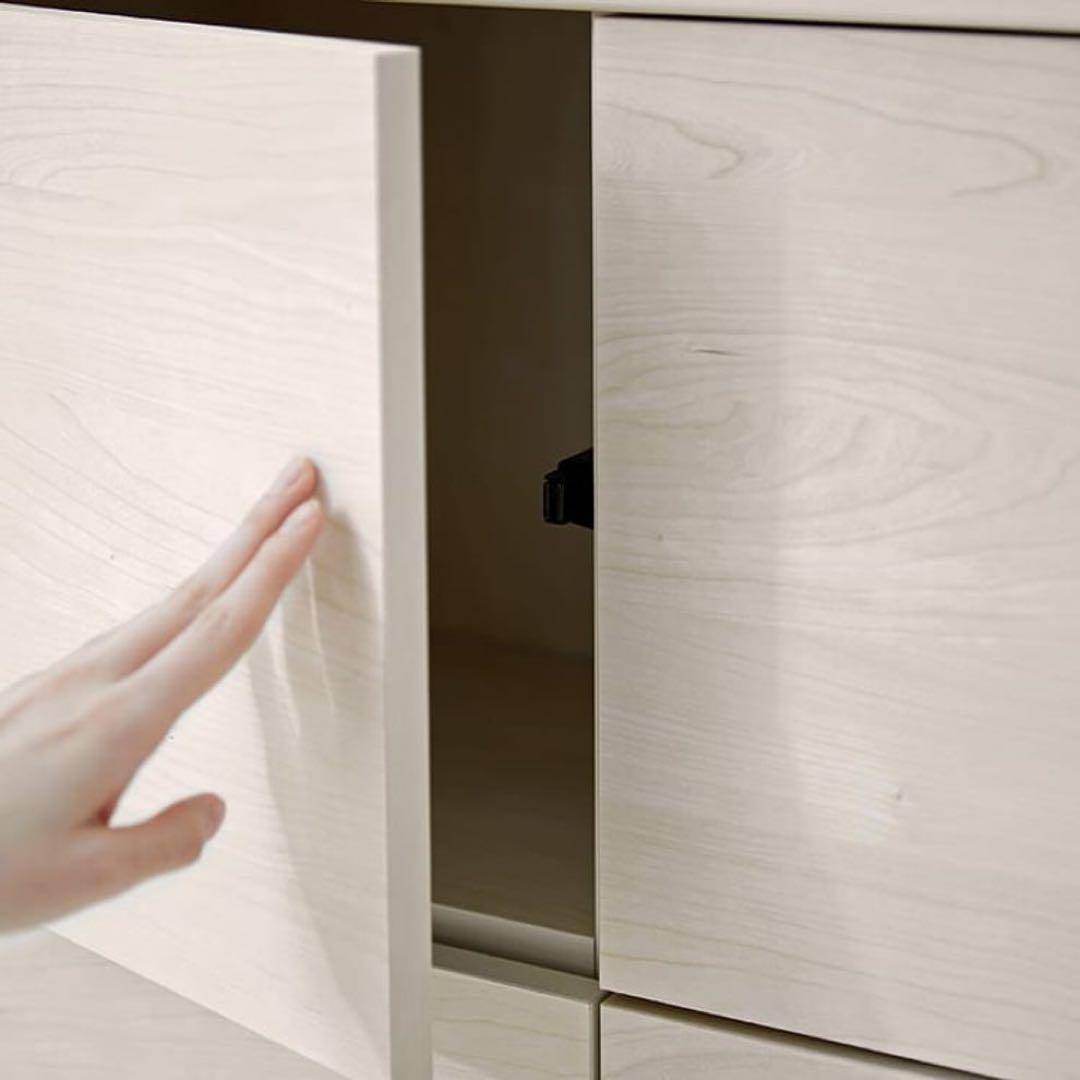 LOWYAサイドボード キャビネット 国産 木製キャビネット ライトブラウン