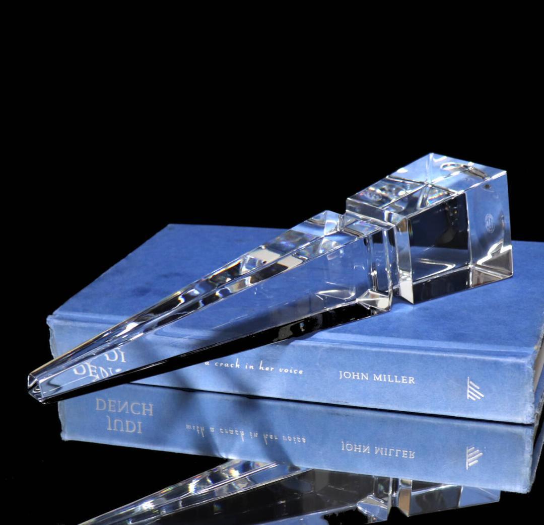 バカラ 珍品 大型作品 25cm 方尖柱 クリスタルガラス製オベリスク 置物