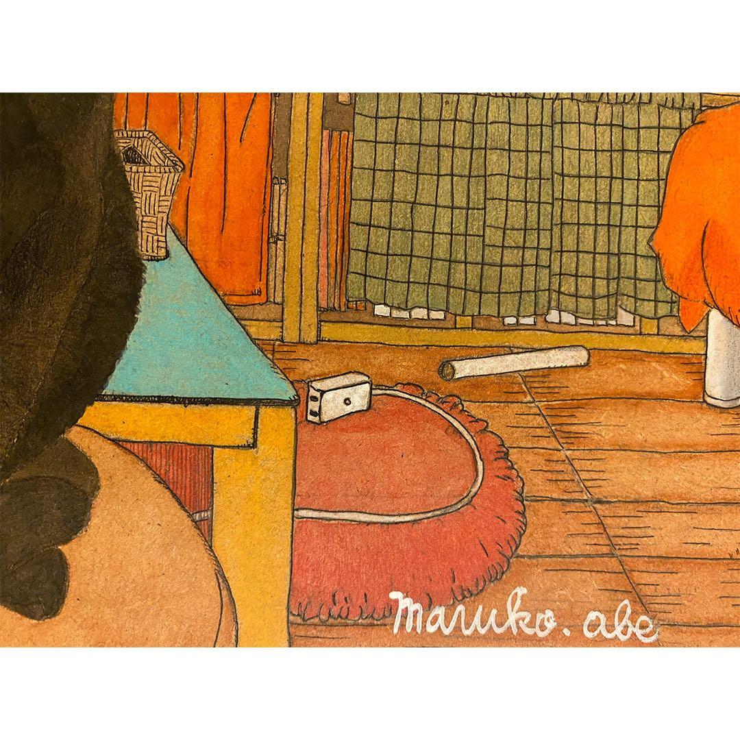 《送料無料》原画「猫の部屋」猫イラスト インテリアアート