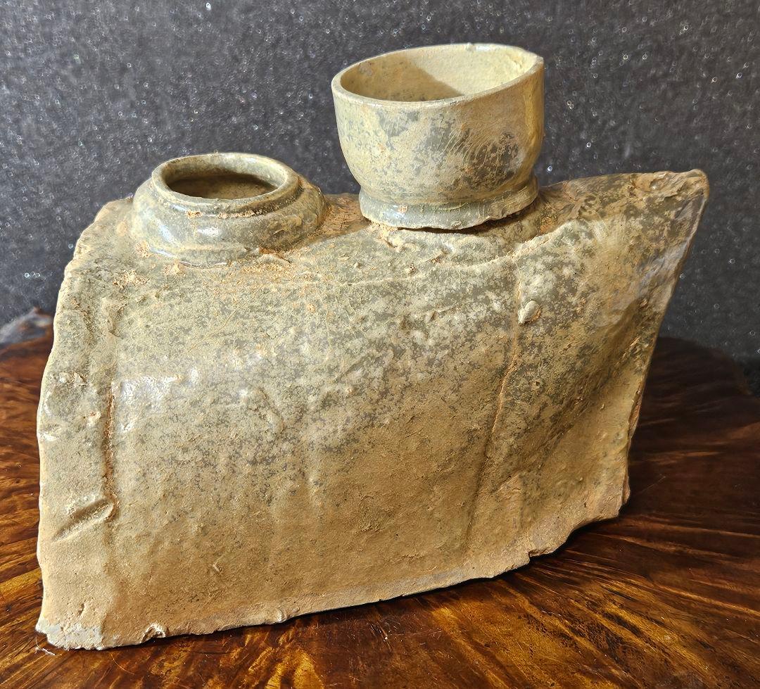 中国古代陶磁器 発掘品 漢時代 舟形 カマド形 オブジェ 花入れ 祭器