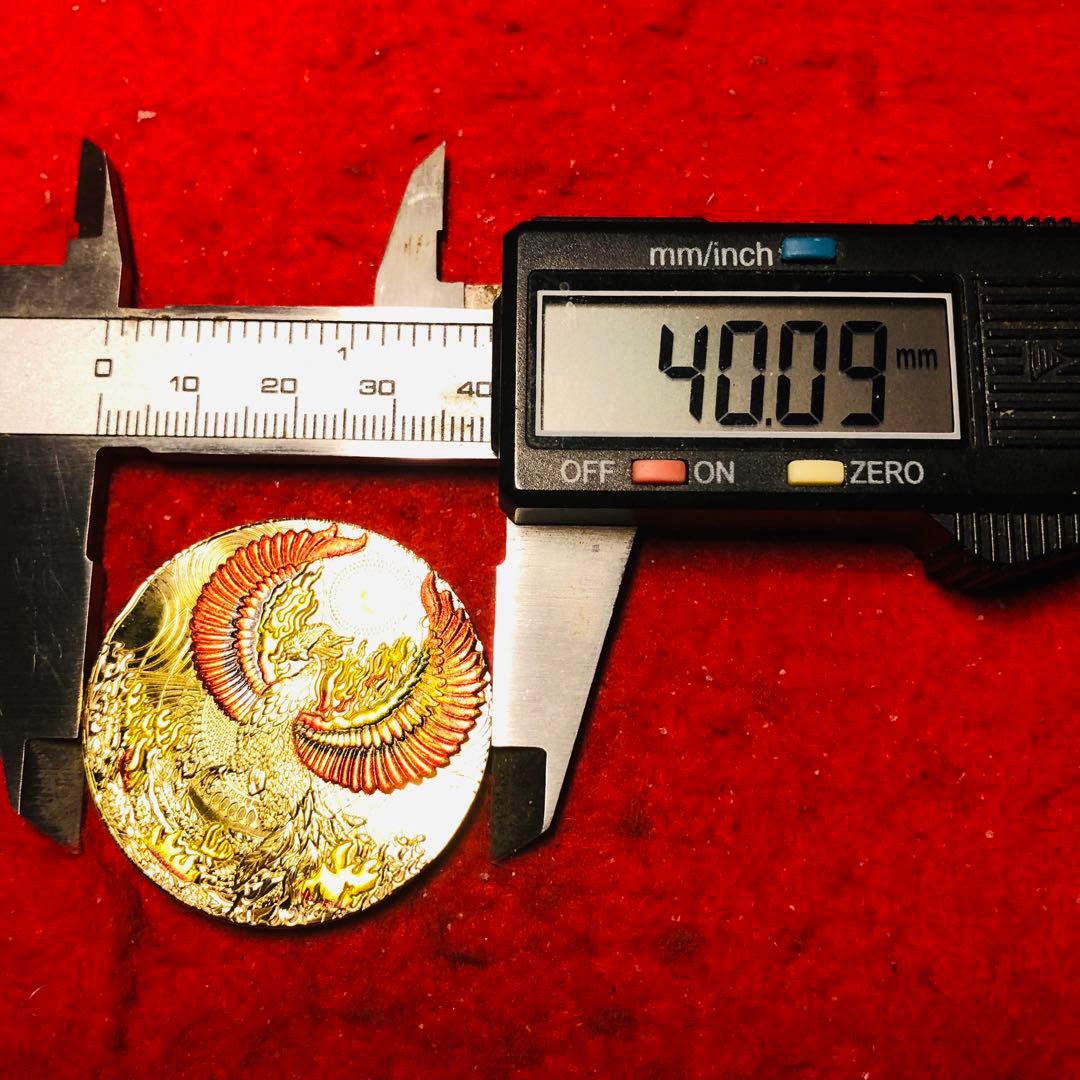 Z912 中国 八卦 鳳凰 神獸 記念金貨 大型金貨 カプセル付き