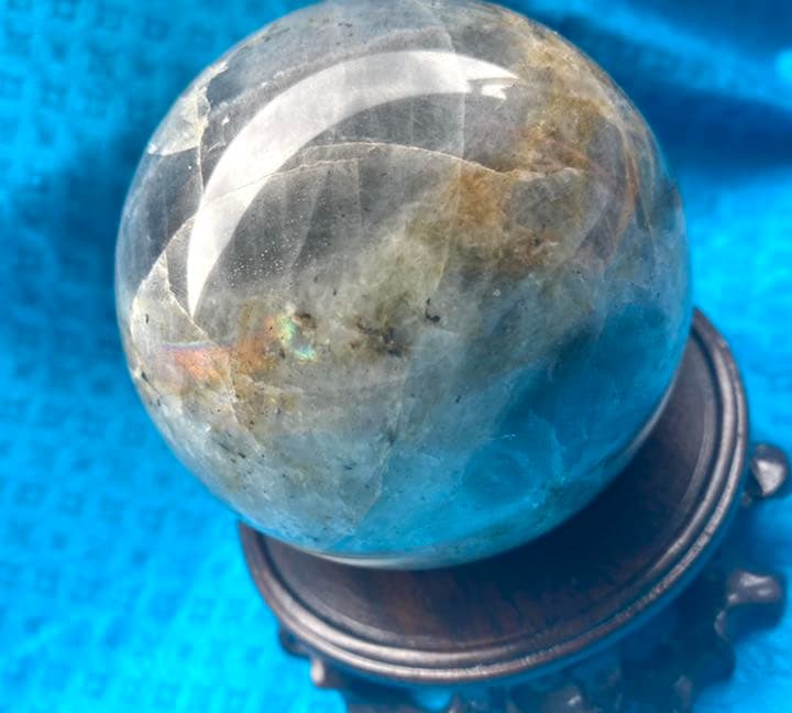 ラブラドライト宝珠（８cm珠）