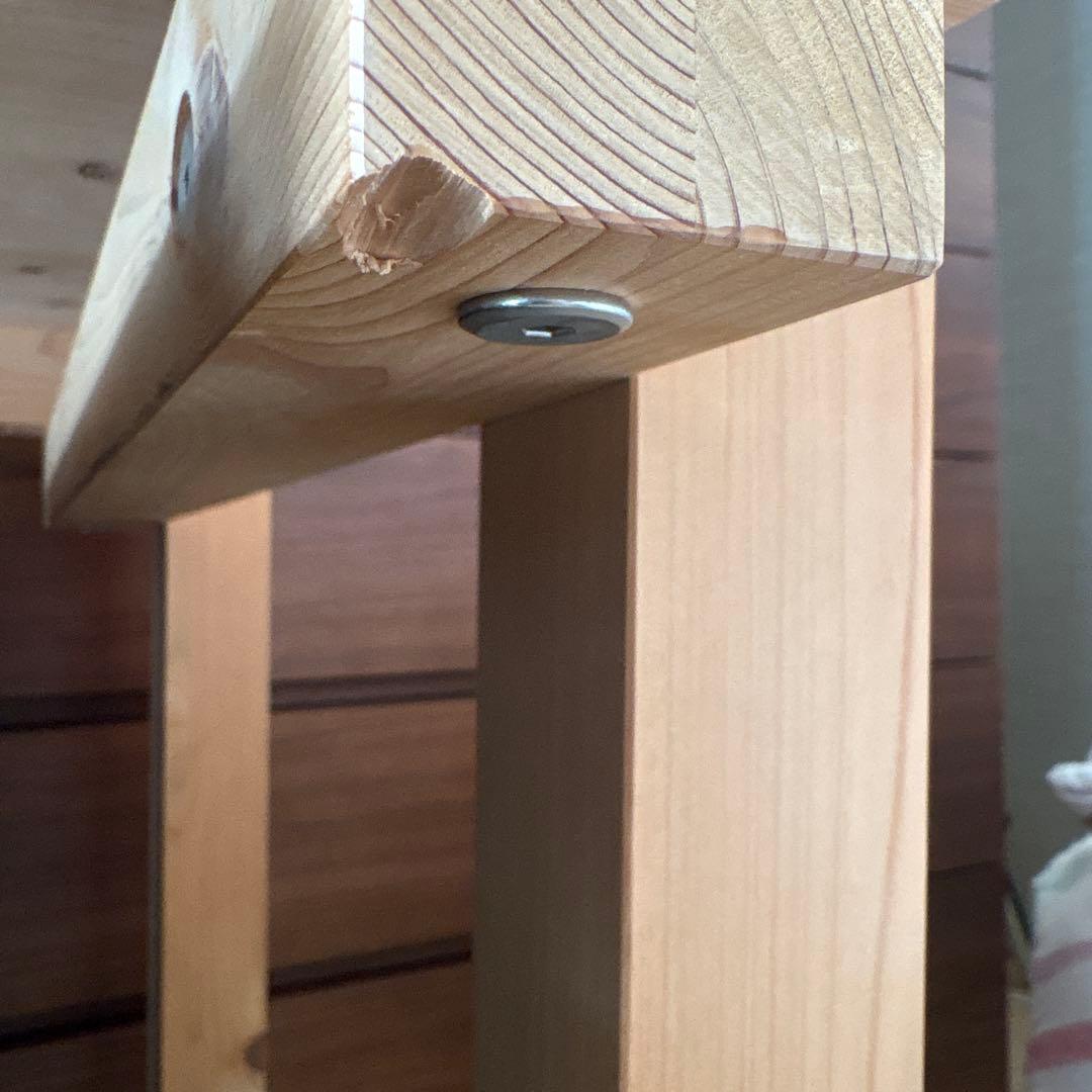 ヒノキ卓 W1200×D600×H720