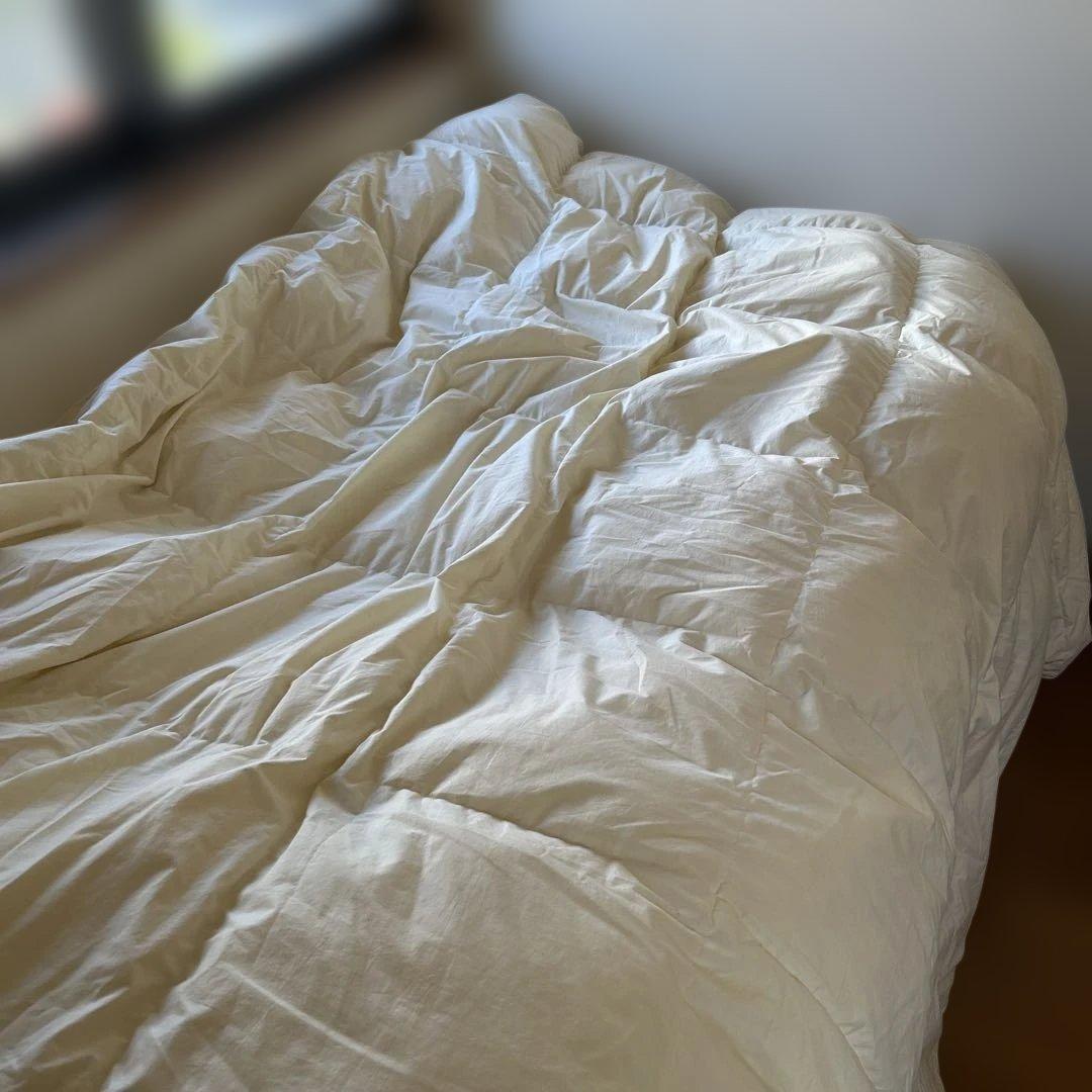 17.ダブル　ロング　羽毛布団　暖か42マスキルト羽毛たっぷり 2.4kg