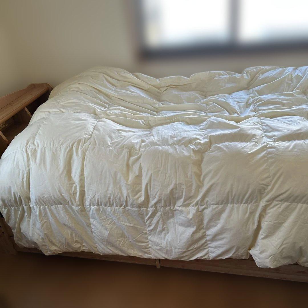 17.ダブル　ロング　羽毛布団　暖か42マスキルト羽毛たっぷり 2.4kg