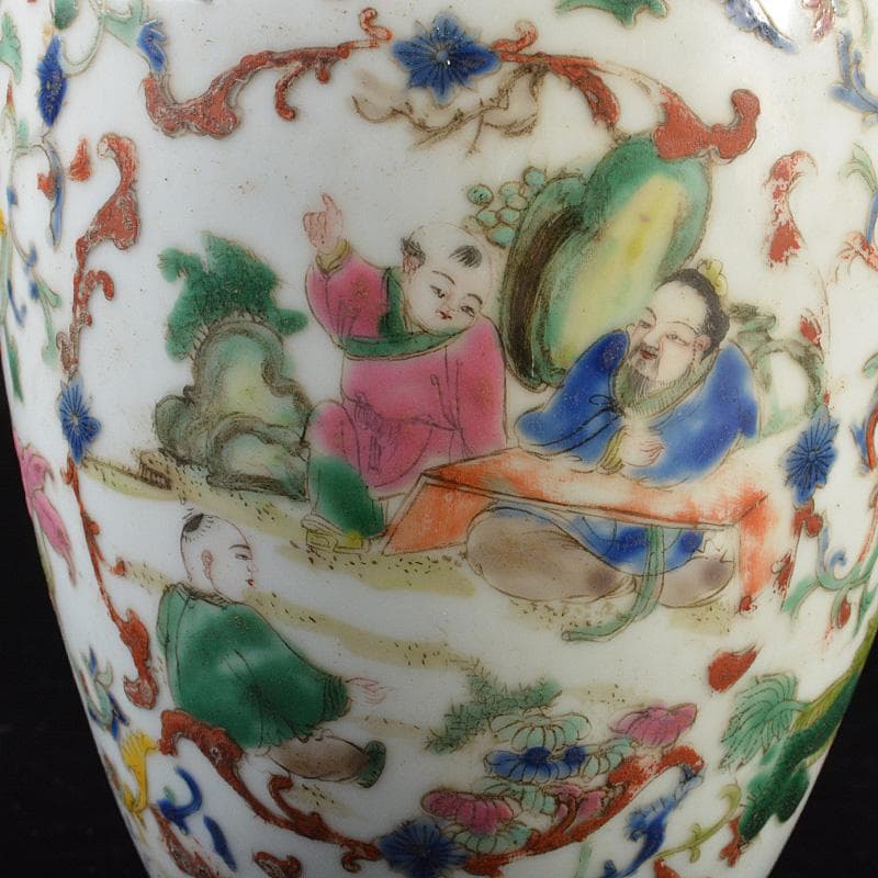 中国 粉彩 人物花神獣文瓶 M R7322 - メルカリ