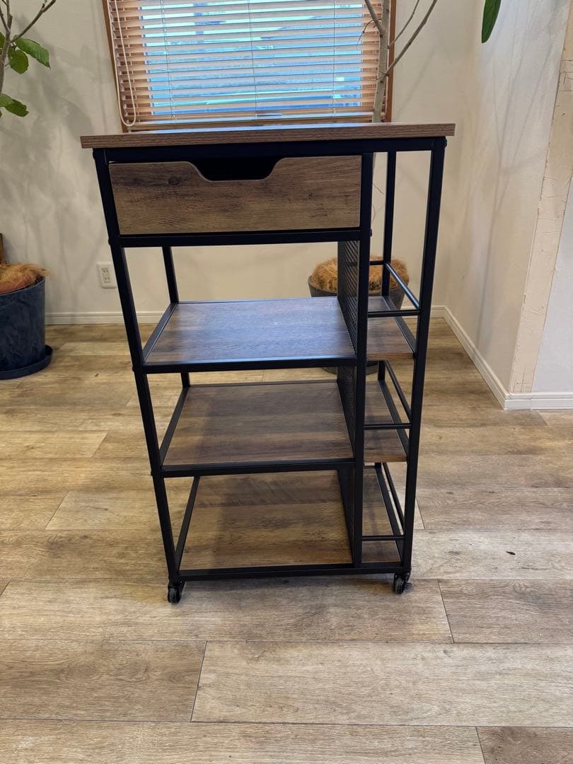 木製スチールキャスター付きラック