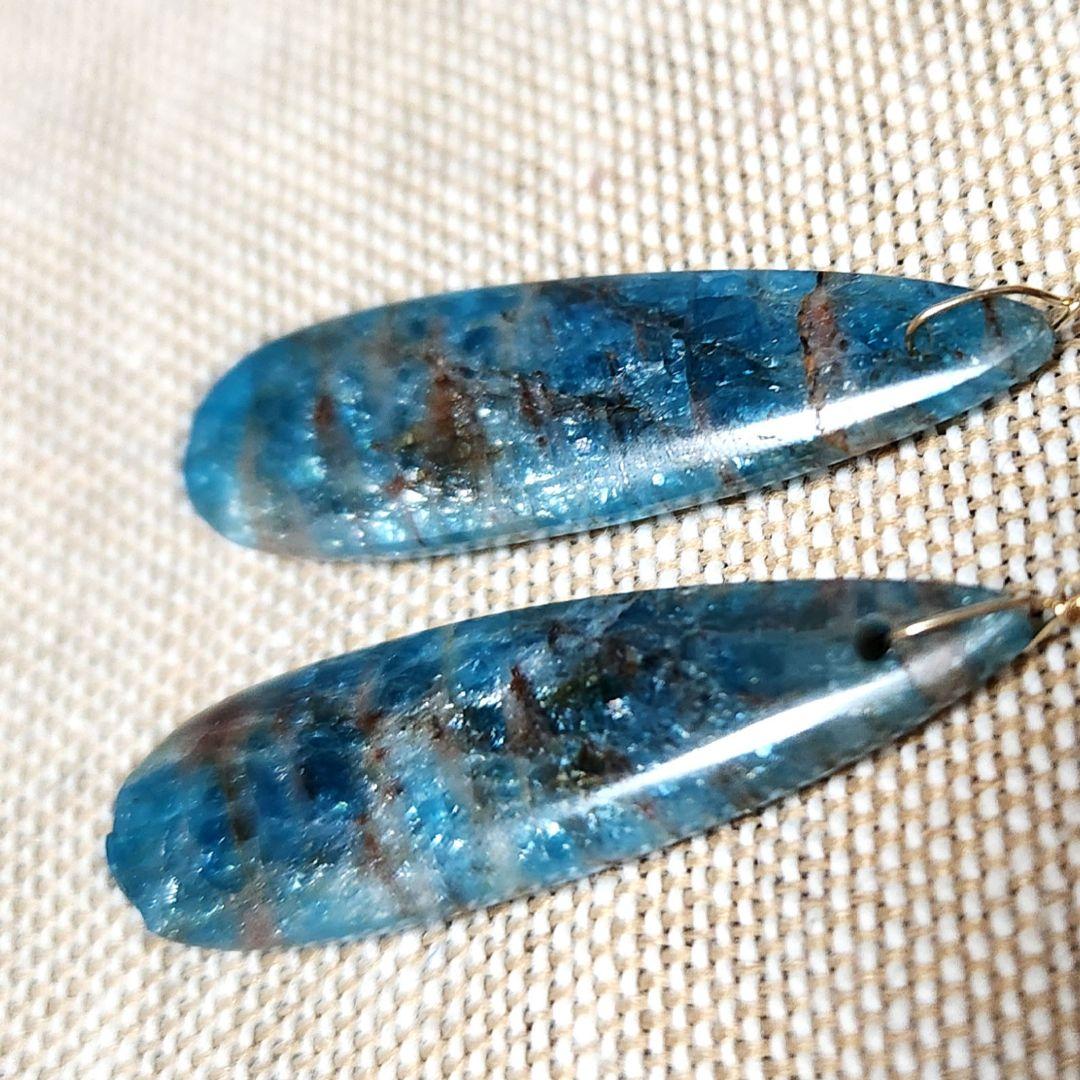 シャイニーブルーアパタイト 14 kgf ピアス