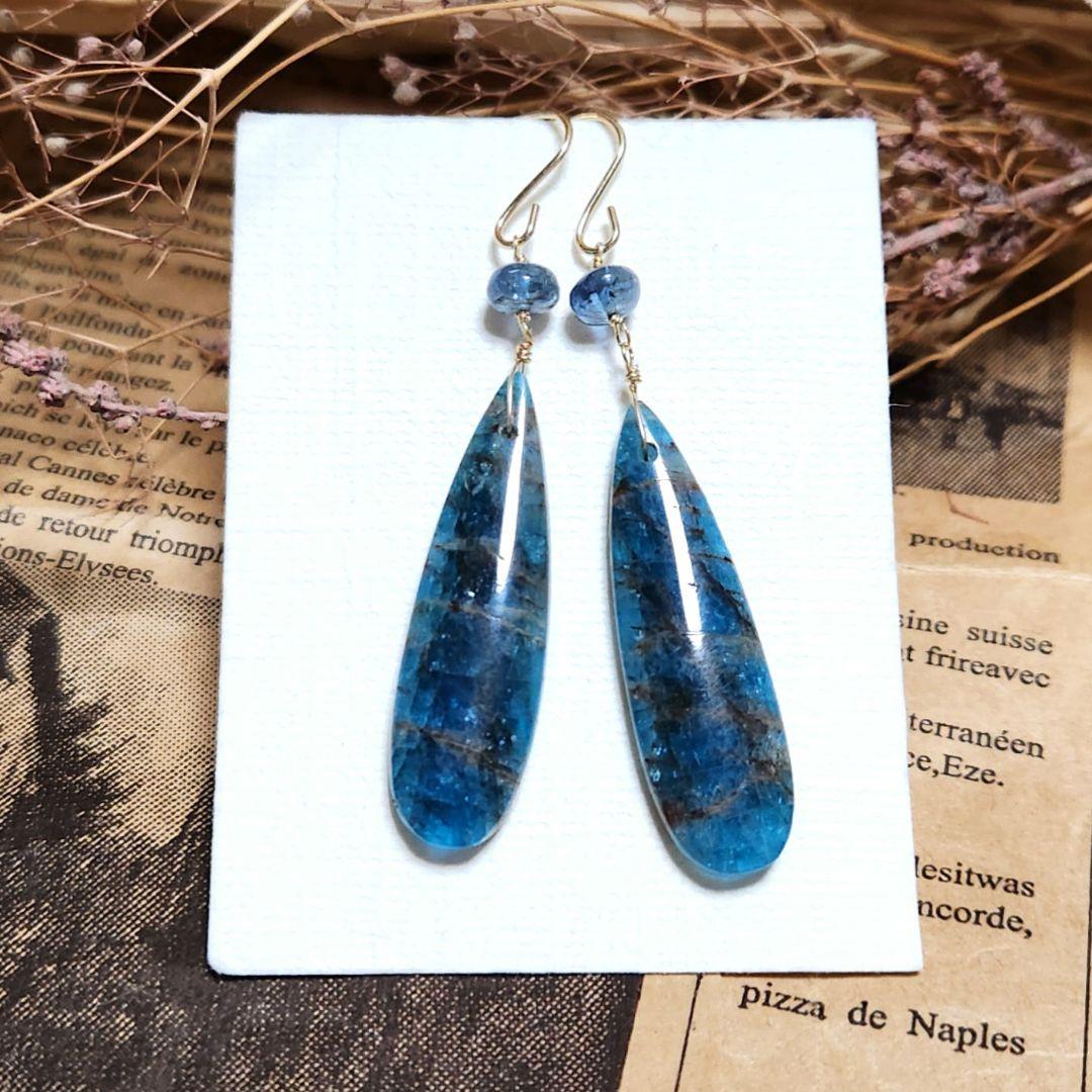 シャイニーブルーアパタイト 14 kgf ピアス