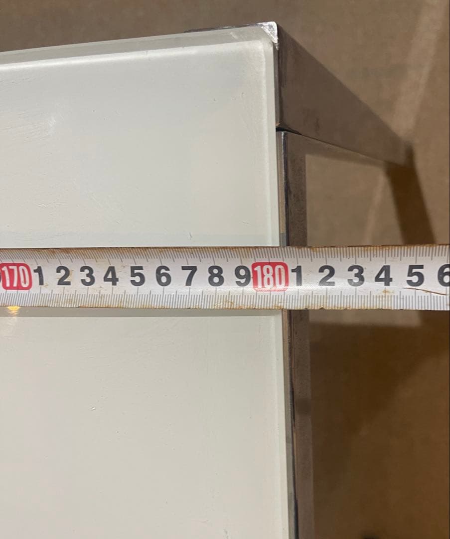 TORSBY テーブル ハイグロス ホワイト クロムメッキ 180×85 コタツ