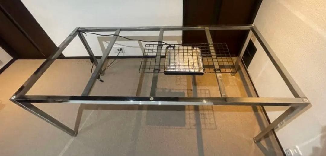 TORSBY テーブル ハイグロス ホワイト クロムメッキ 180×85 コタツ