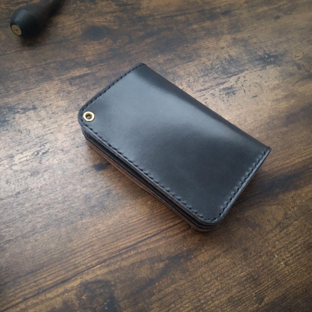 【100%昭南皮革ベンズ使用】お札を折らず収納できるミドルトラッカーウォレット