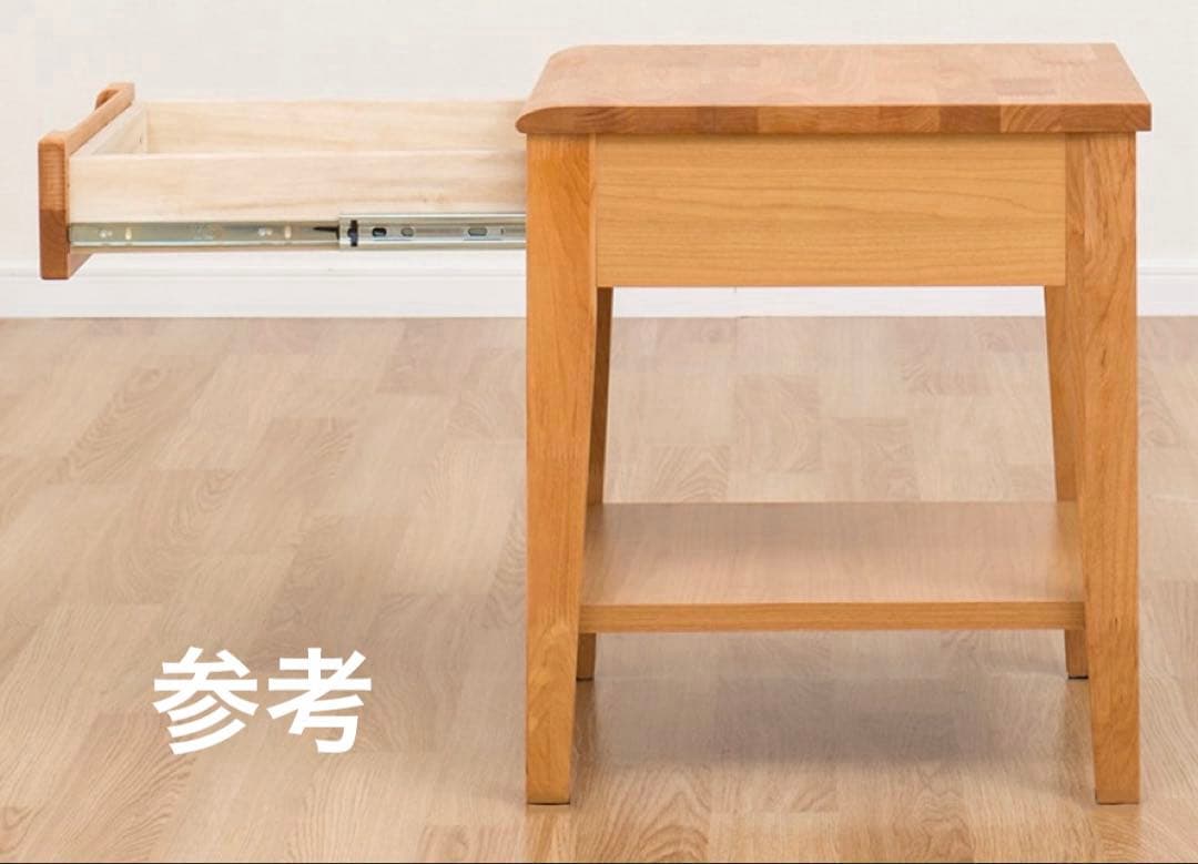 ササさま専用　ニトリアルナス LBR 木製シンプルサイドテーブル 引き出し付き