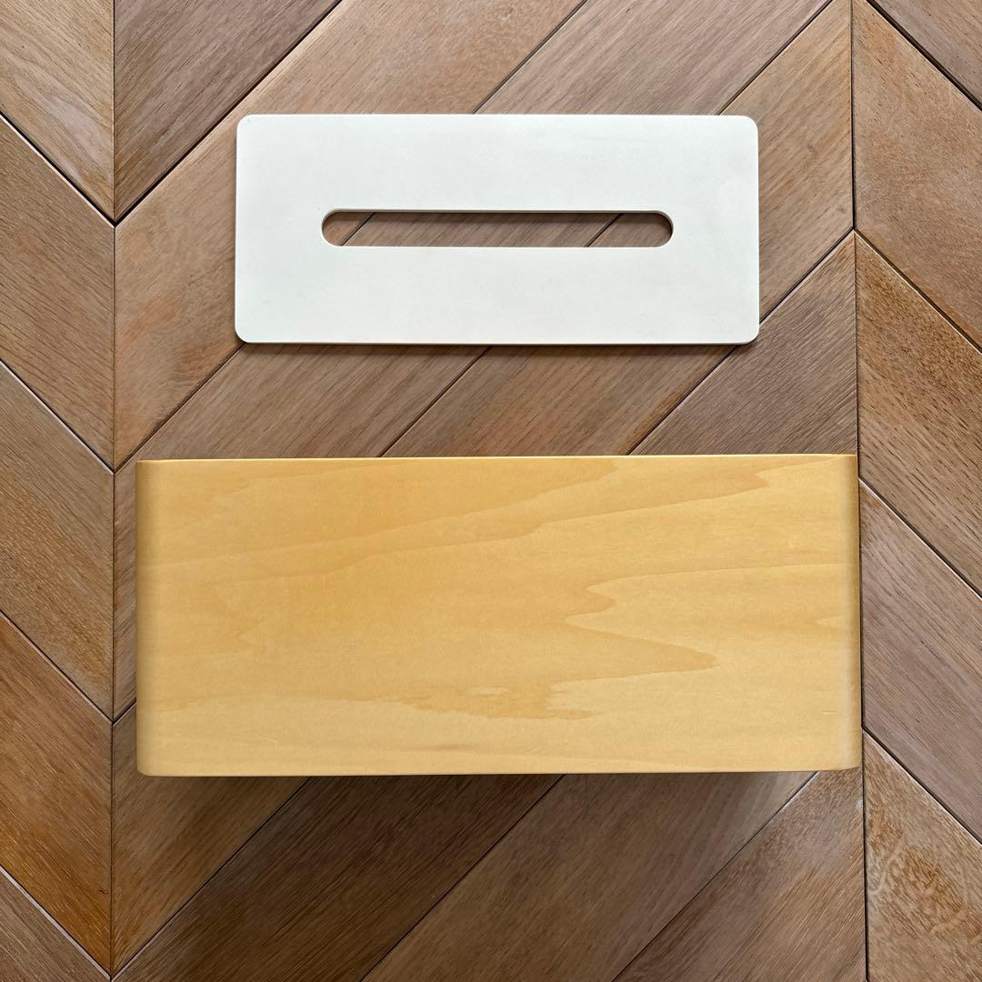 ティッシュストッカー 木製 ナチュラル バイカラー