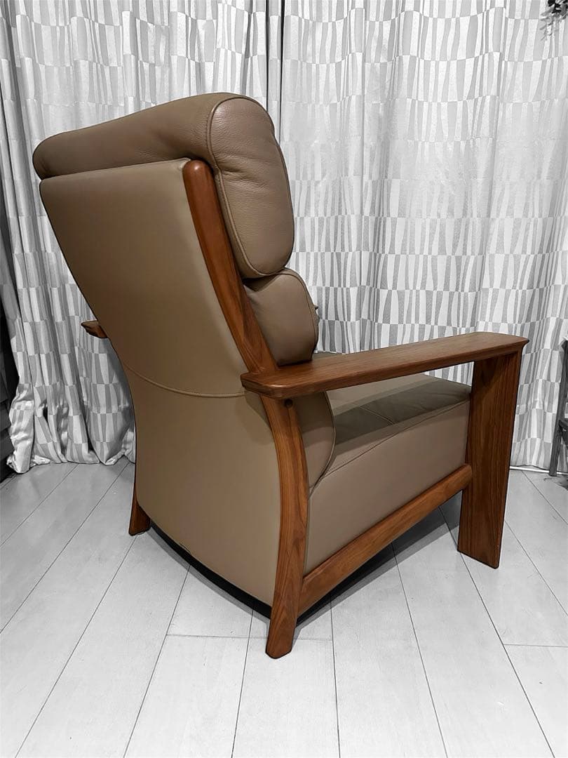 karimoku カリモク WW4103 1Pソファ 本革張レザー　グレージュ