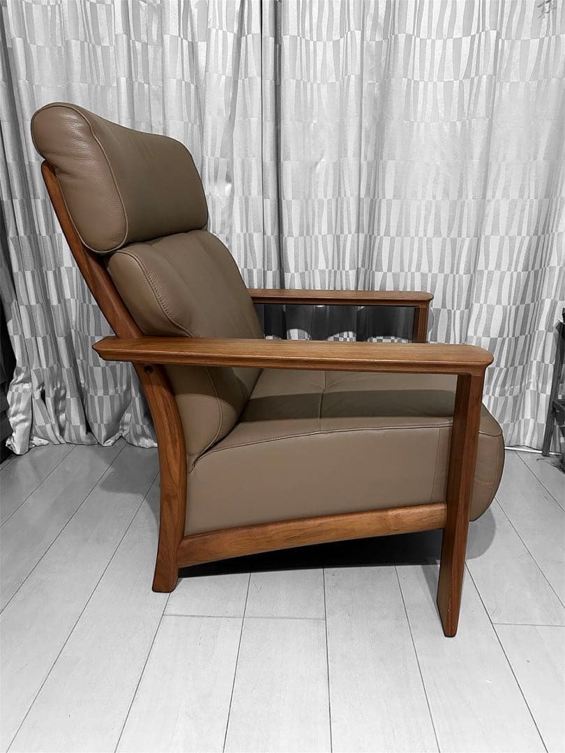 karimoku カリモク WW4103 1Pソファ 本革張レザー　グレージュ