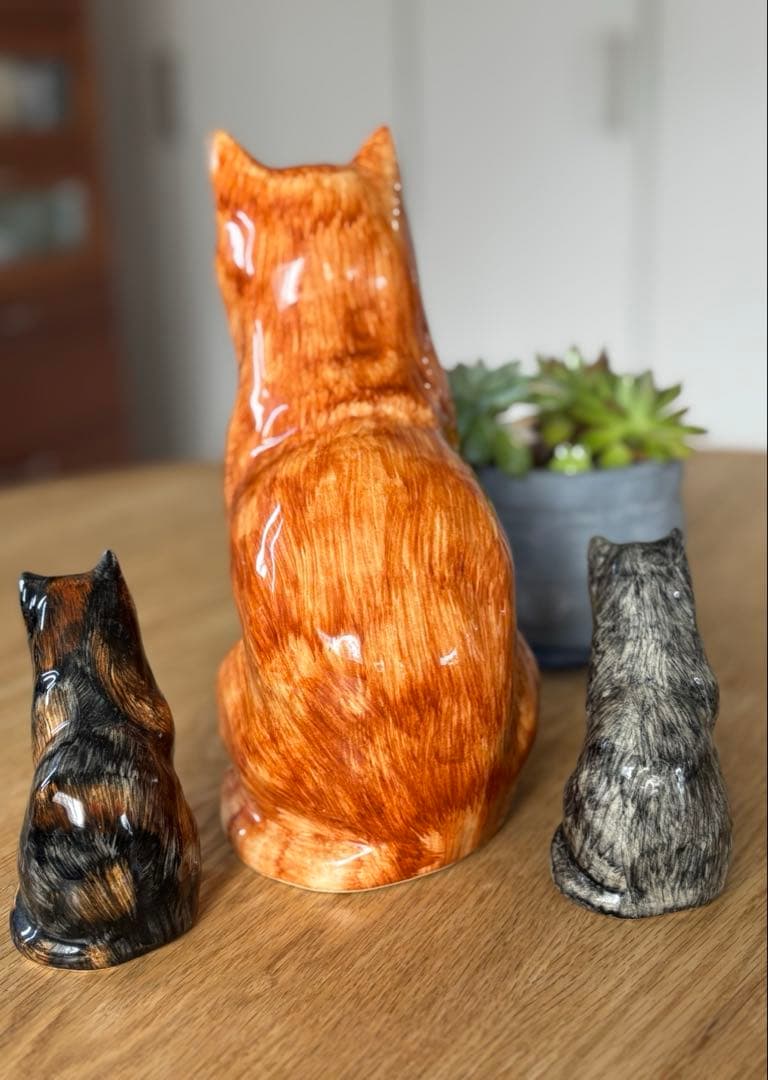 猫の置き物3点セット フィリップ・ローレストン作 英国BABBACOMBE窯