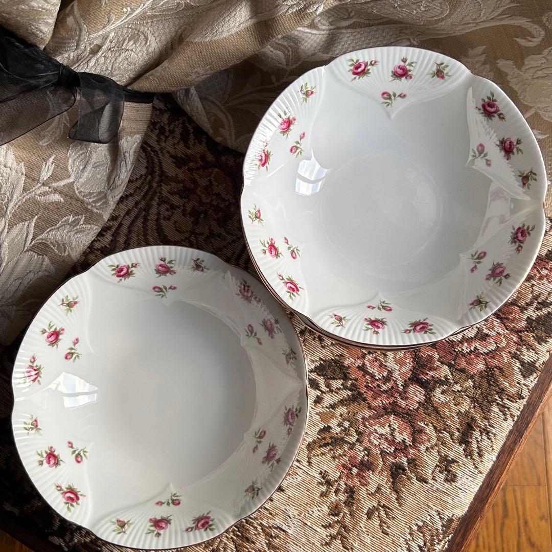 英国製 ...Rosalie 可憐な花びら金彩 ボウル5枚