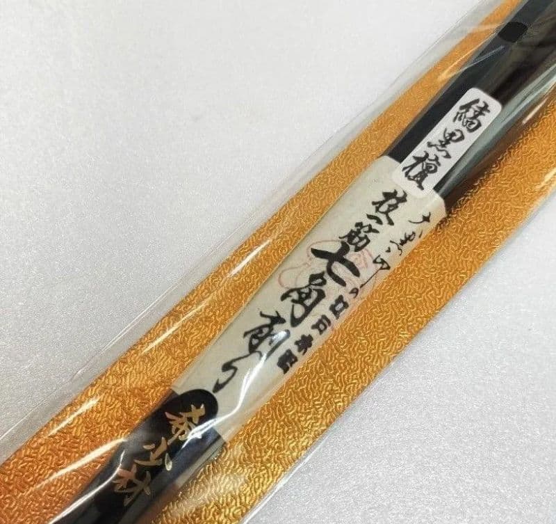 【新品】大黒屋江戸木箸　縞黒檀　七角箸　2膳セット（24、22センチ各1点）