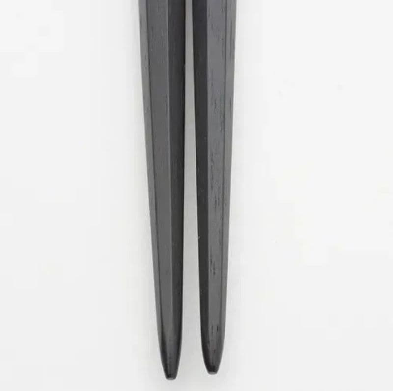 【新品】大黒屋江戸木箸　縞黒檀　七角箸　2膳セット（24、22センチ各1点）