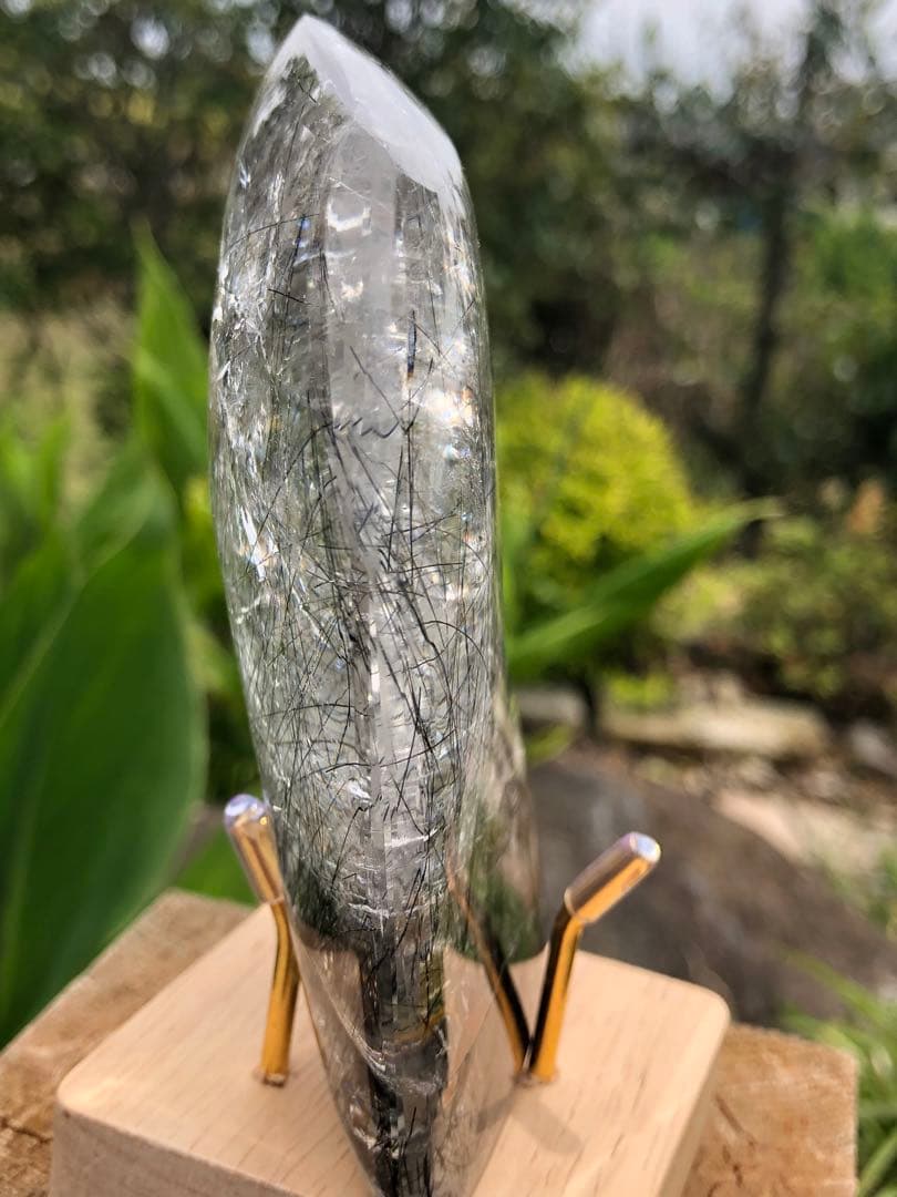 ❤️極みの逸品虹入り　黒針水晶　透明度良く　高品質　ブラックルチルクォーツ ルース