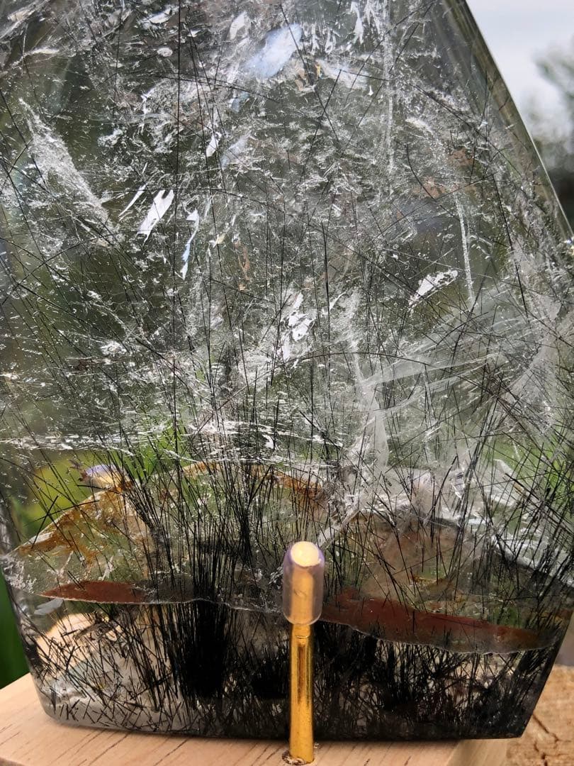 ❤️極みの逸品虹入り　黒針水晶　透明度良く　高品質　ブラックルチルクォーツ ルース