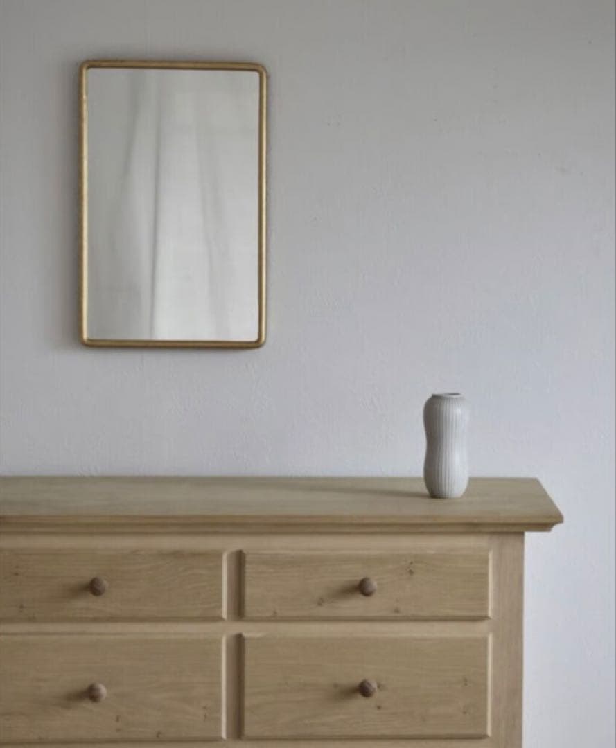 鏡 l ミラー l 吉川和人 l 四角小(丸かど金箔重貼)