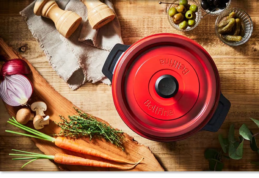 ☆新品bellfinaアーネストベルフィーナダイヤモンドパン無水調理鍋22cm