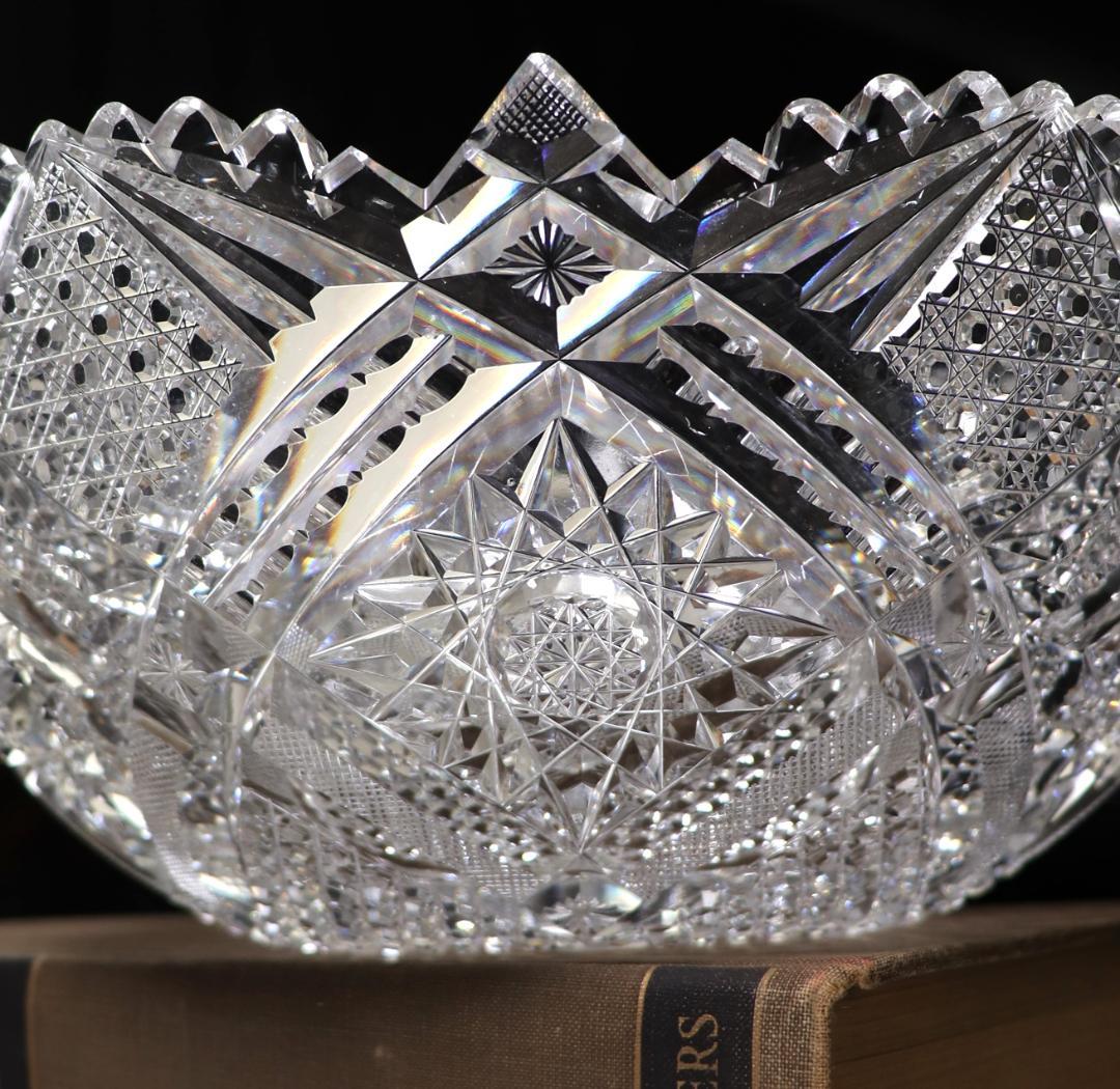 オールド・バカラ ギヤマン切子器物 鉢 大型 2.2kg ボウル 春海商店