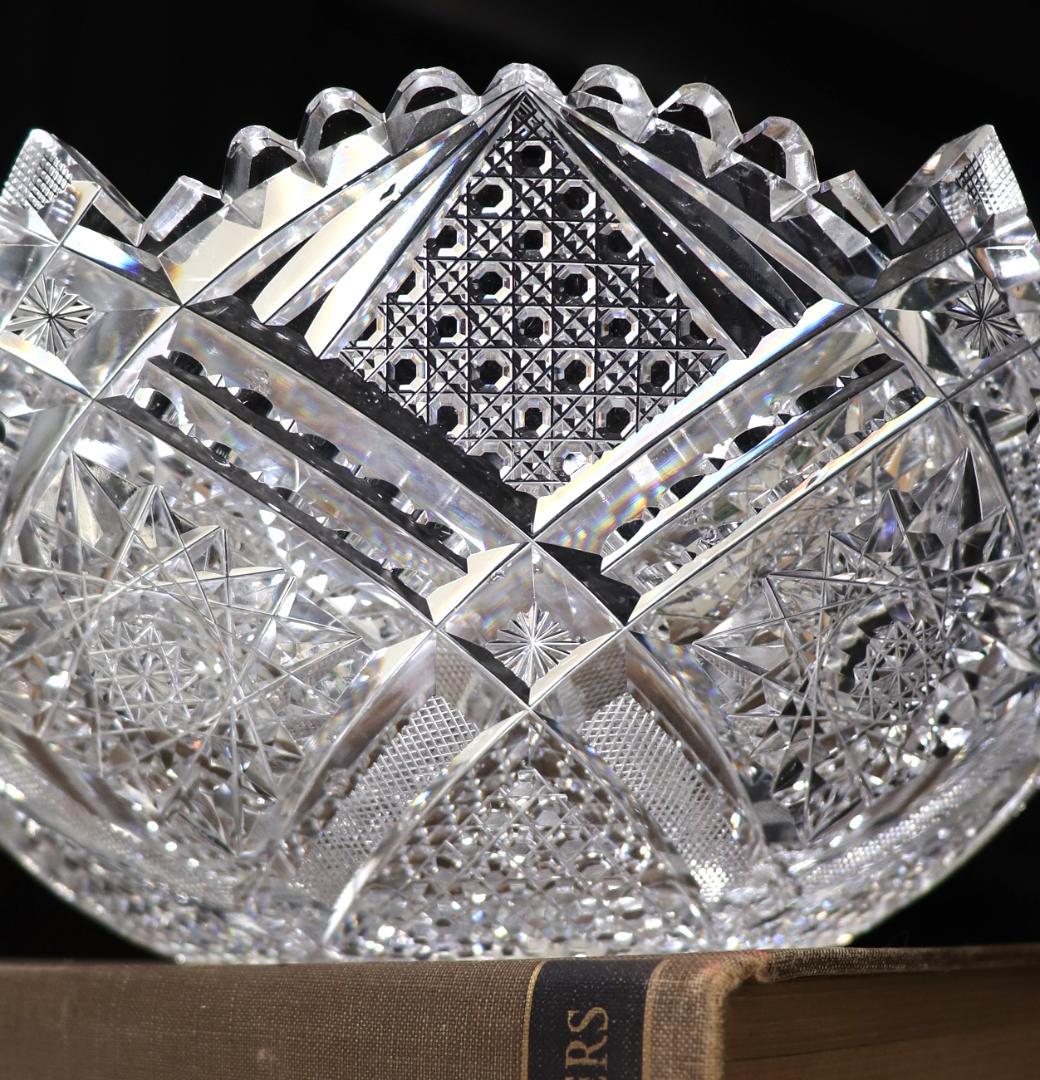 オールド・バカラ ギヤマン切子器物 鉢 大型 2.2kg ボウル 春海商店
