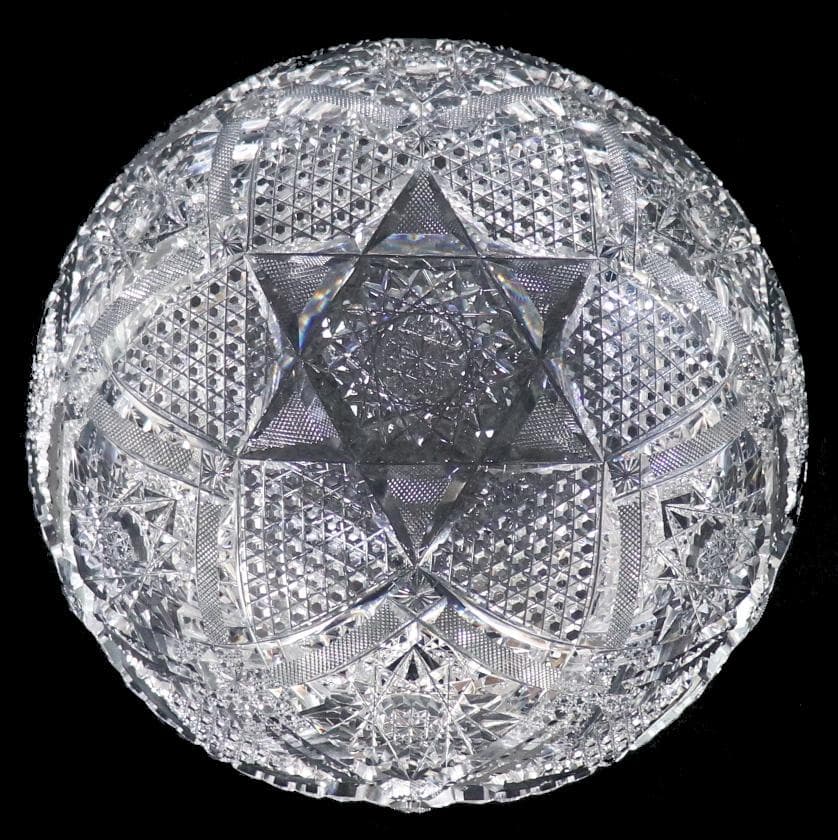 オールド・バカラ ギヤマン切子器物 鉢 大型 2.2kg ボウル 春海商店