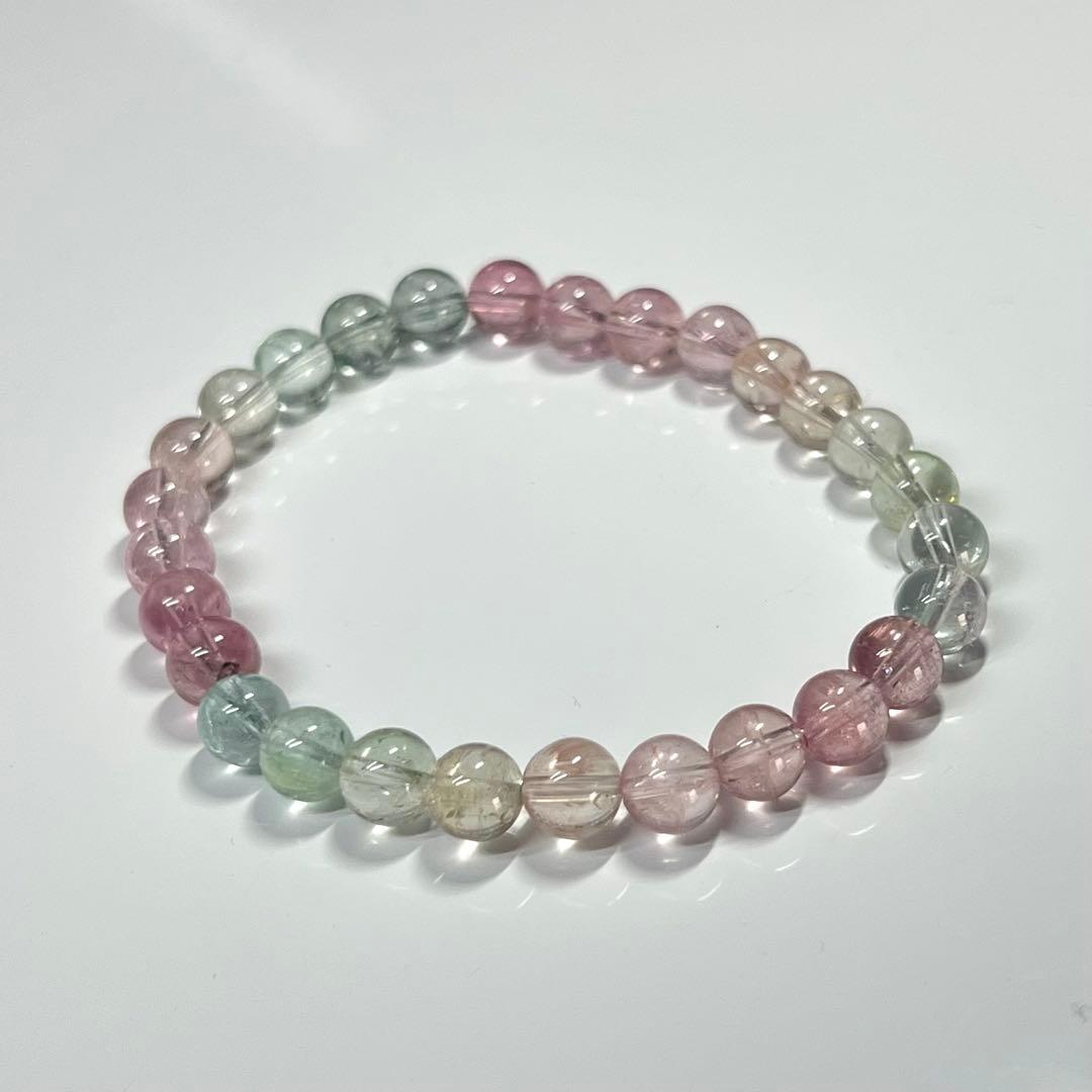 高品質　マルチカラートルマリンブレスレット　透明感良き　1