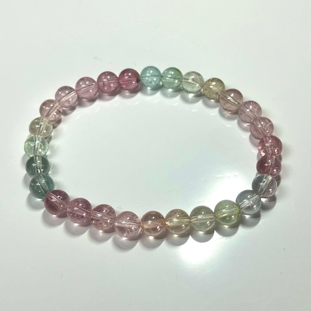 高品質　マルチカラートルマリンブレスレット　透明感良き　1