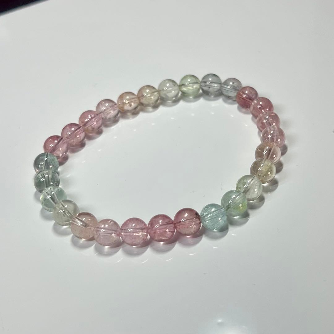 高品質　マルチカラートルマリンブレスレット　透明感良き　1